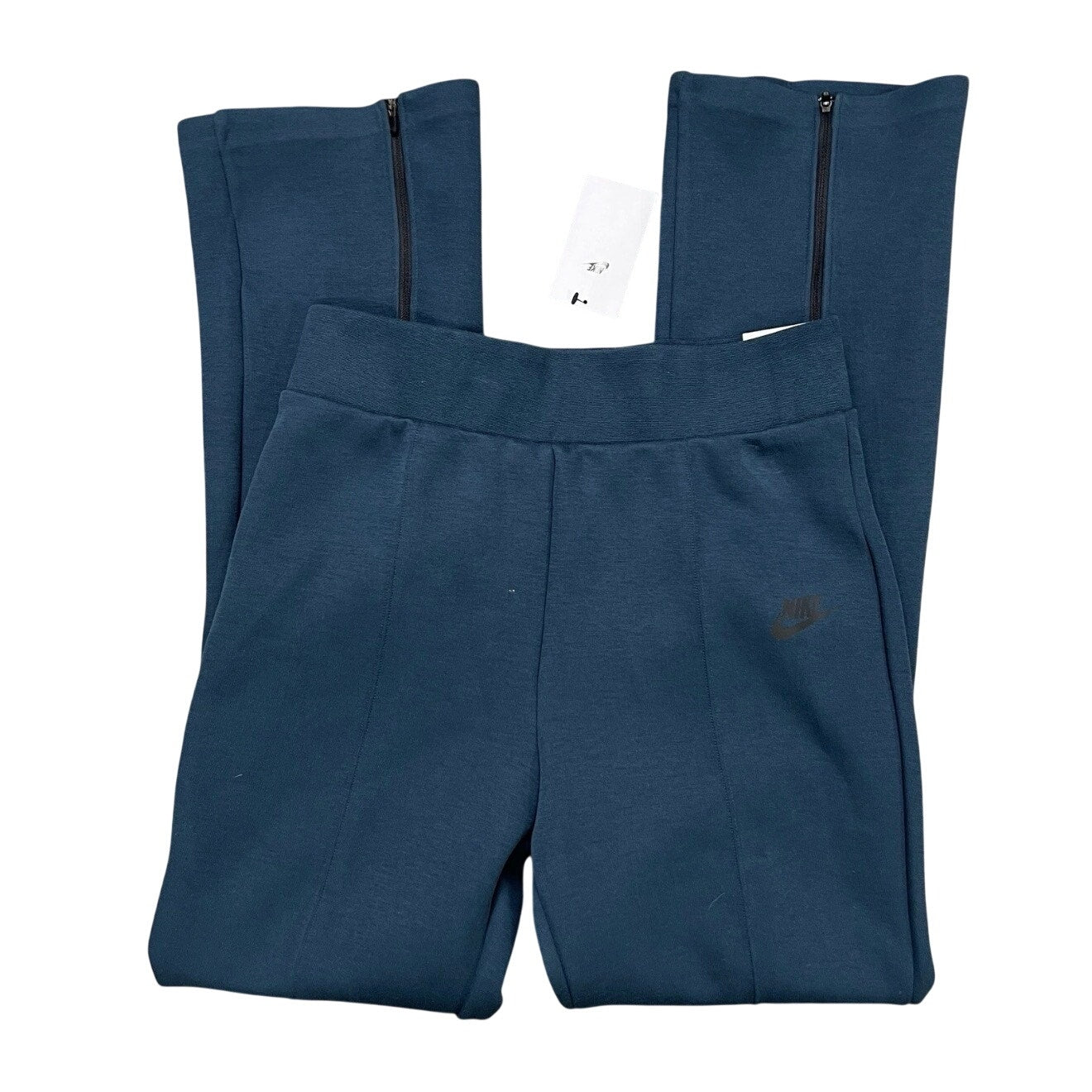 Nike Sportswear Tech Fleece high-waisted slim women's sweatpants in navy, featuring a comfortable fit and branded Nike logo.