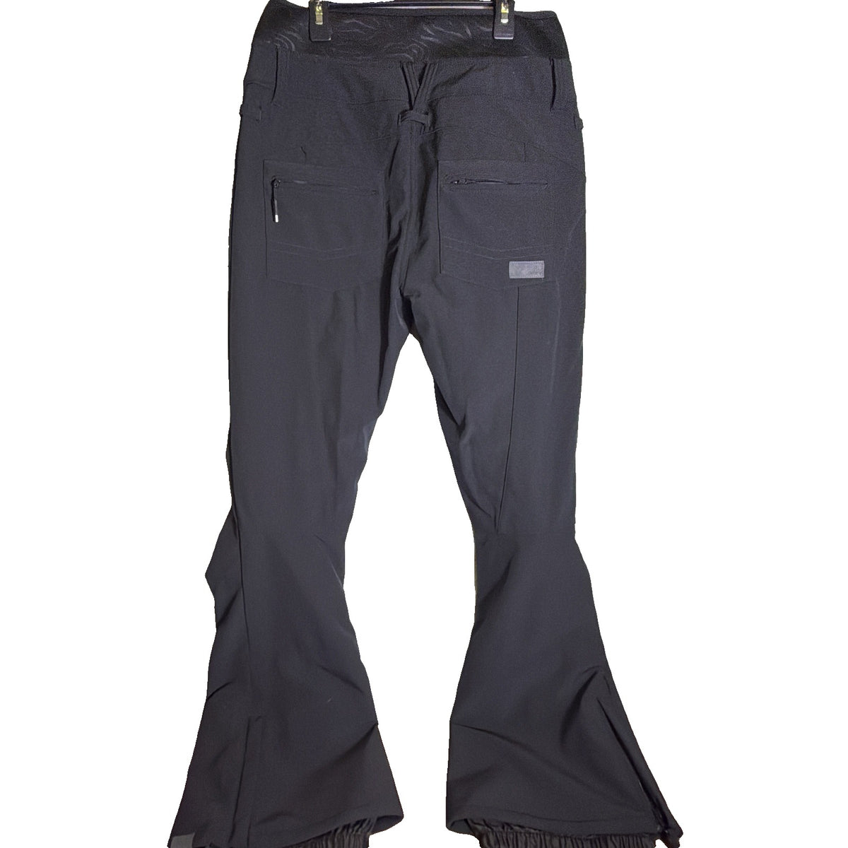 Black Roxy Rising High Snow Pants for women, high-waist stretch ski and snowboard pants, size L, new with tags.