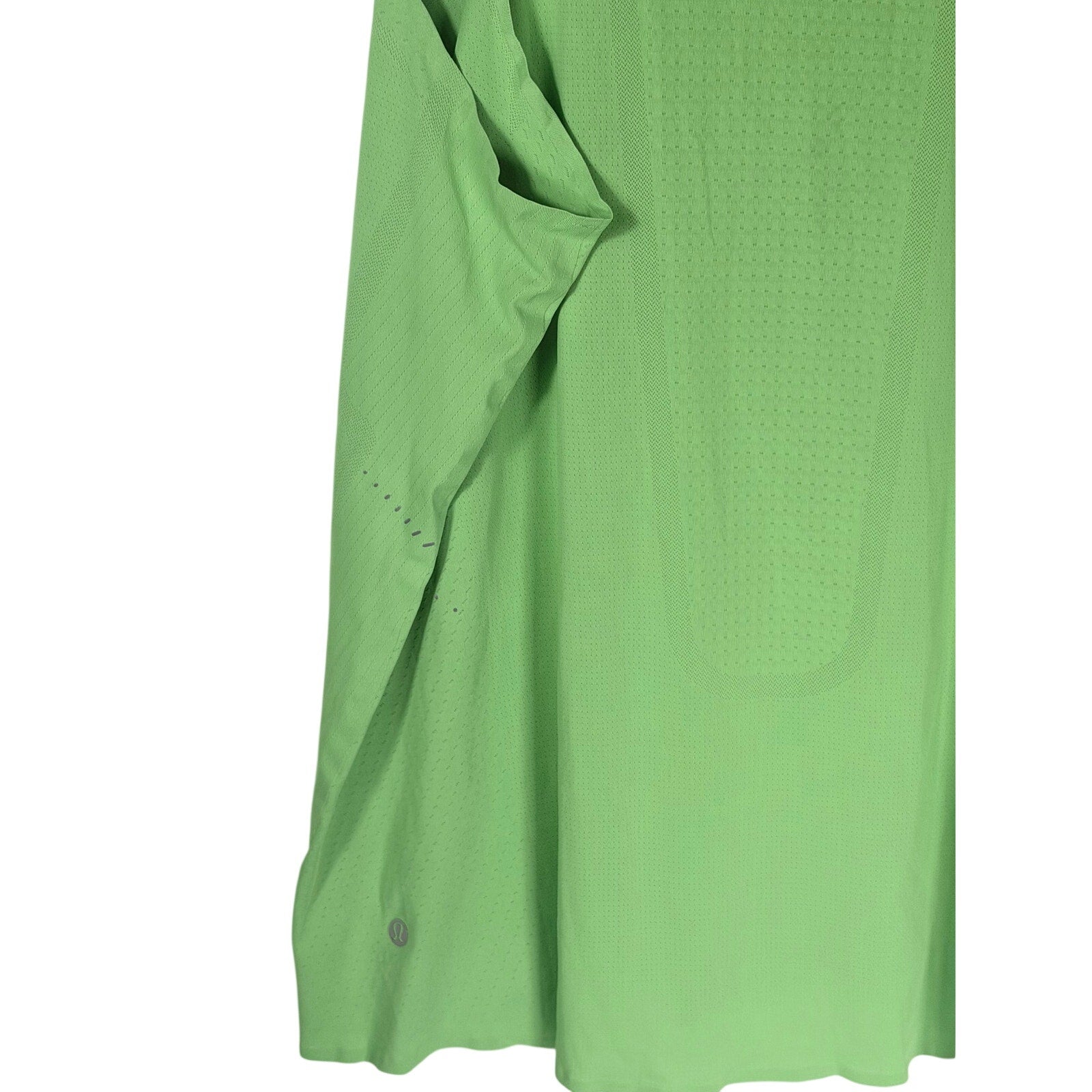 Lululemon women's lime green open-back athletic tank top, size XL, lightweight and breathable activewear for women.