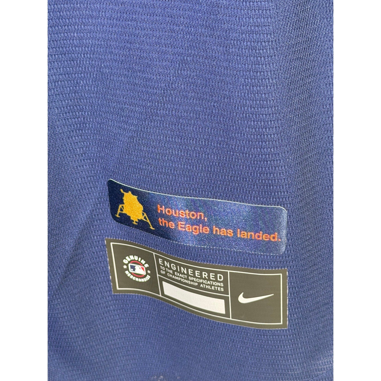 Nike Houston Astros Space City Connect MLB jersey in navy for men, size M, front view showing team logo and design details.