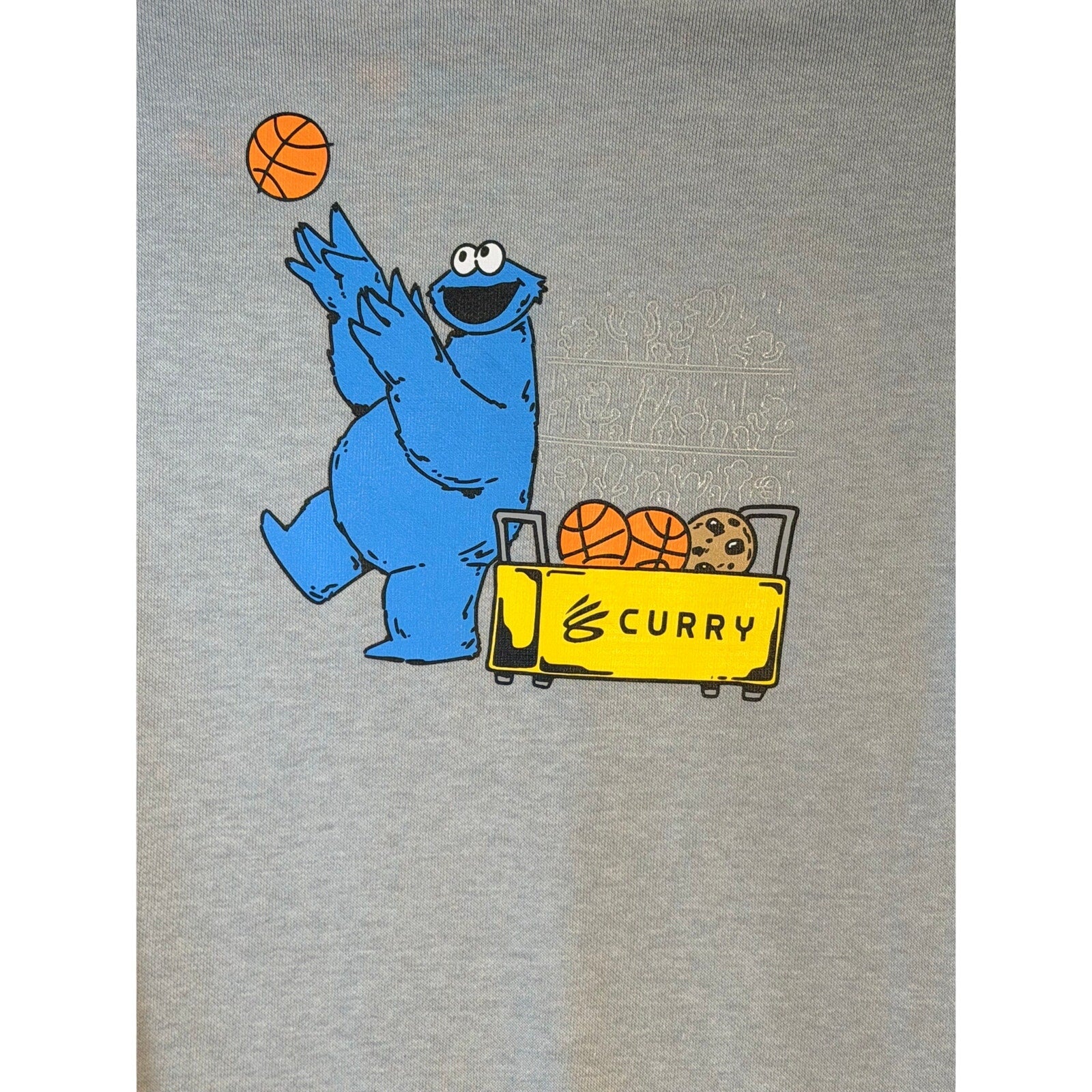 Under Armour Curry x Sesame Street Cookie Monster Youth Sweatshirt Gray YSM