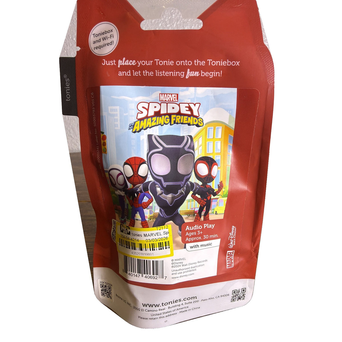 Tonies Marvel Spidey and His Amazing Friends Black Panther Audio Character New