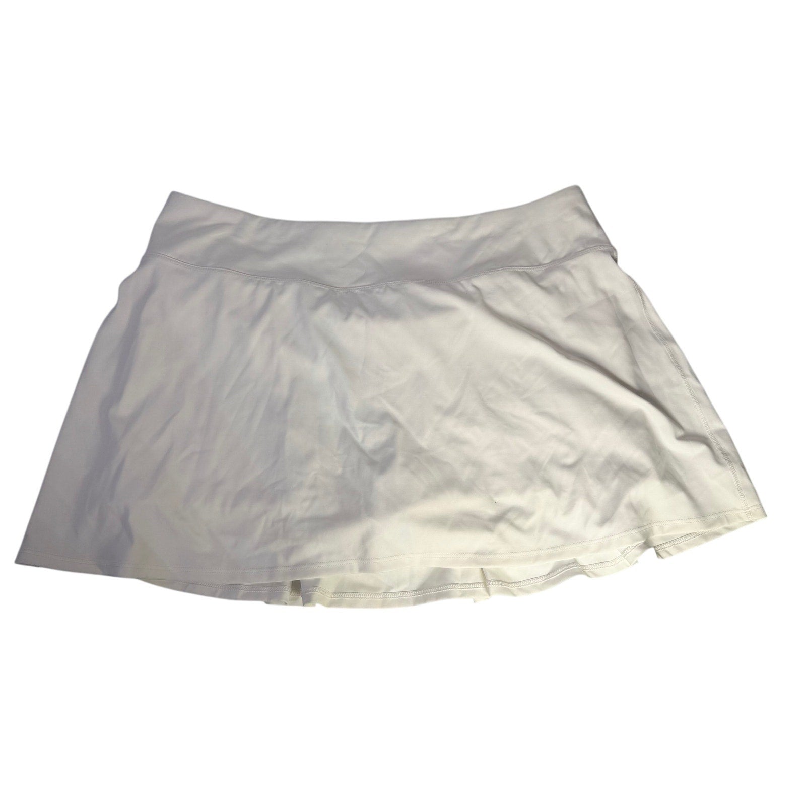 White CALIA Women's Court Collection high-rise 14-inch skort, size XL, with athletic design and comfortable fit.