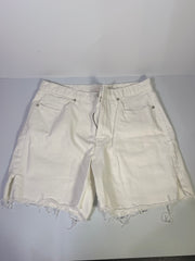 Habitual Skylar women's white denim Bermuda shorts in size 10/30 with raw hem, casual clothing for women.