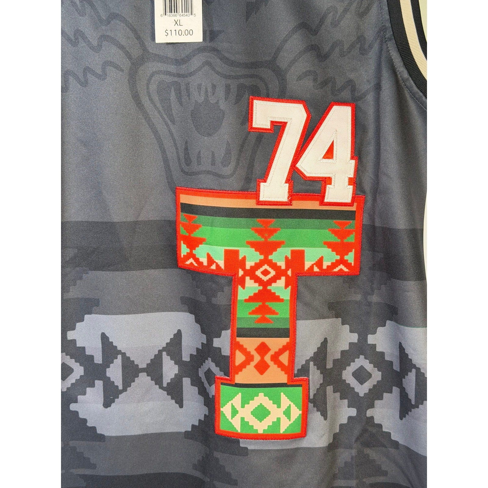 Headgear Classics Taos Pueblo tribal basketball jersey, men's XL size, featuring native-inspired design and bold team graphics.