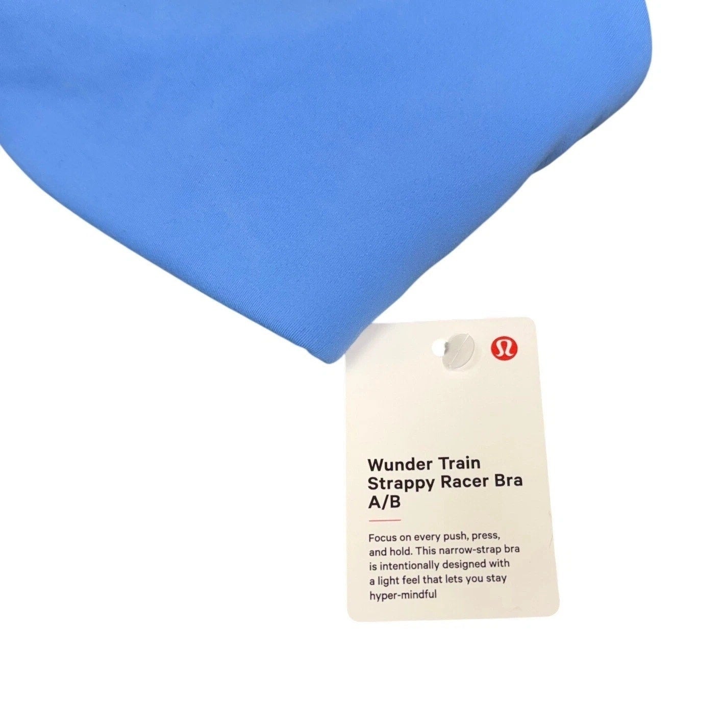 NWT Lululemon Wunder Train Strappy Racer Bra, A/B Cup "Pool Party" size 12