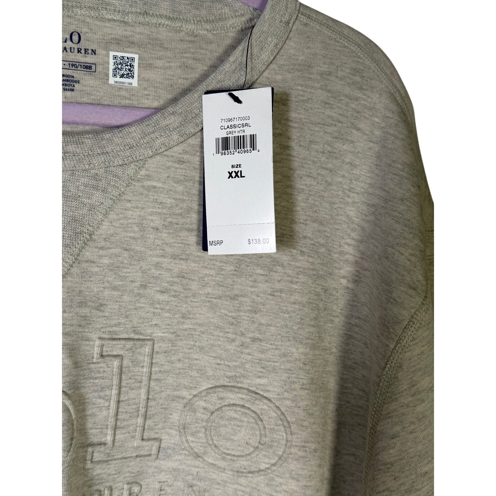 Polo Ralph Lauren Men’s Classic Fit Logo Sweatshirt Gray XXL NWT