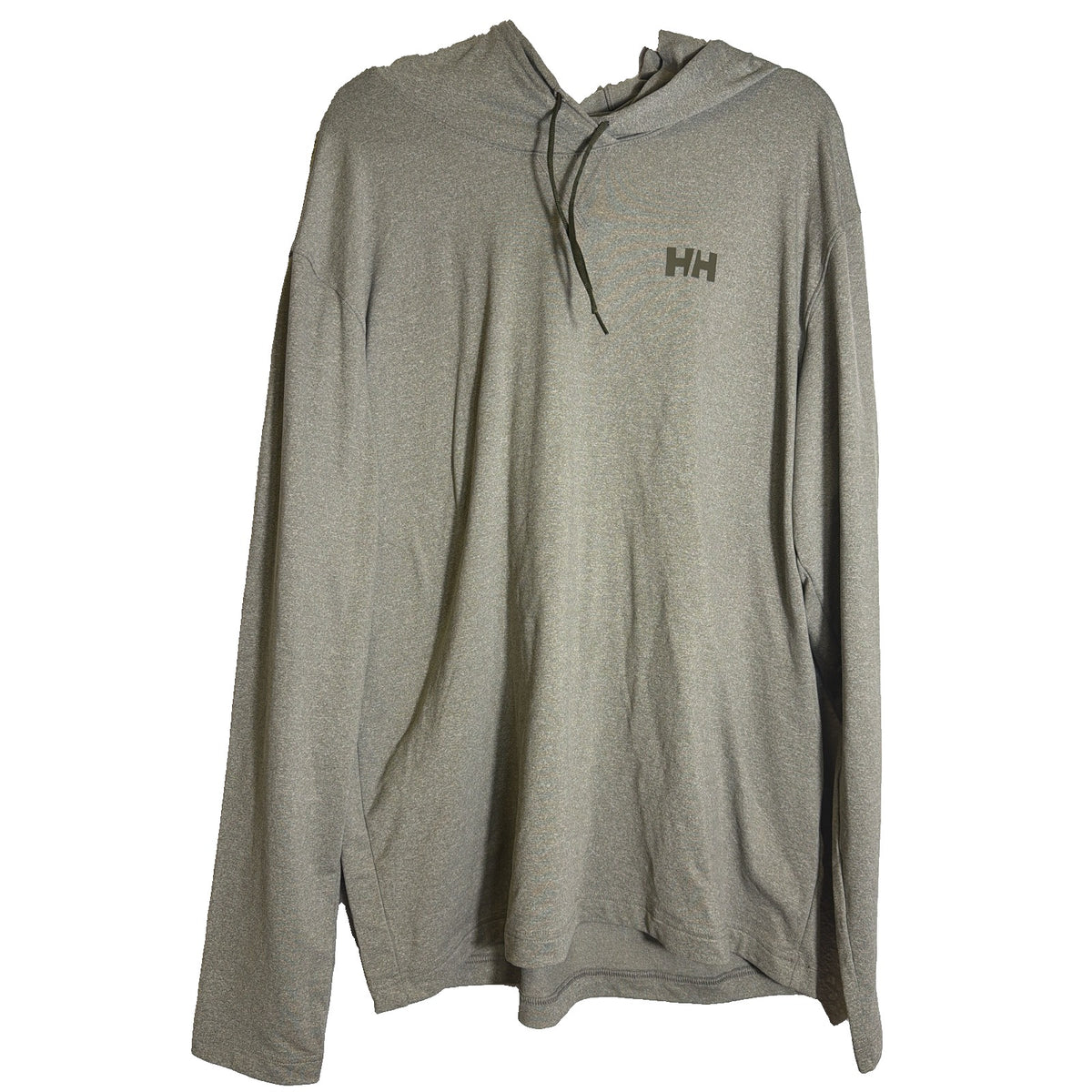 Helly Hansen Verglas Light Hoodie Men's size XL in utility green, a pullover sweatshirt with a casual fit and comfortable fabric.