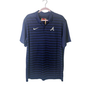Nike Atlanta Braves men's navy Dri-FIT polo shirt, size L, authentic collection, short-sleeve casual sportswear