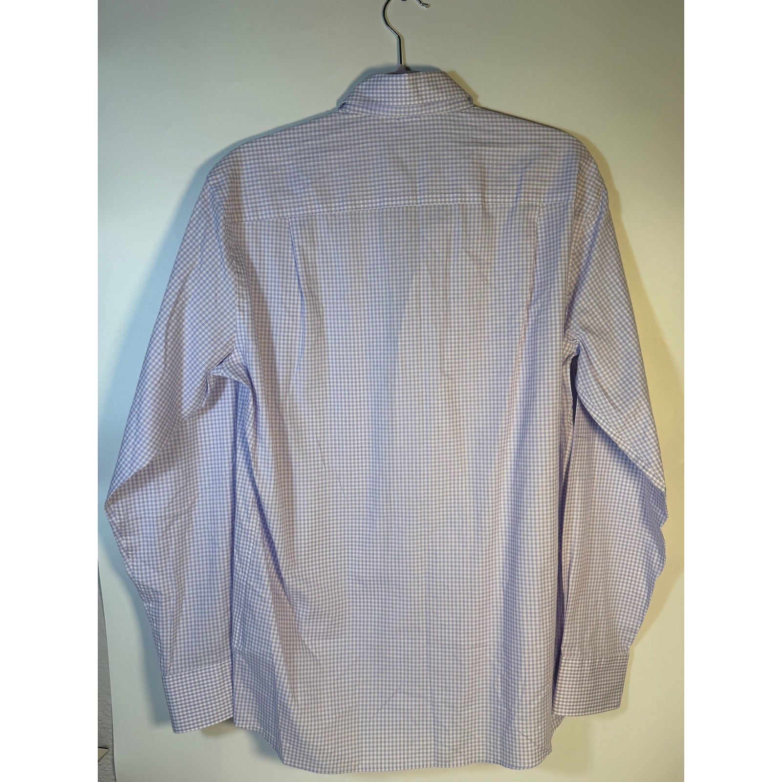 Peter Millar Crown Crafted purple check dress shirt for men, featuring a flex finish and classic collar, new with tags.