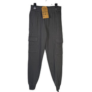 Gray Avalanche boys' cargo jogger sweatpants in size large, featuring multiple pockets and a comfortable fit.