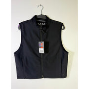 Black Bad Birdie men's softshell golf vest with full zip, front pockets, and sleek design, size medium.