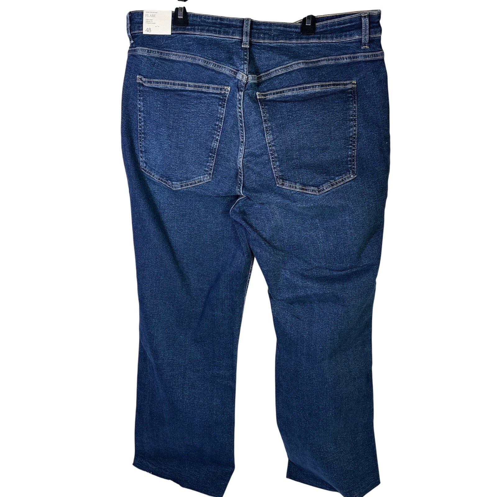 MNG women's medium wash straight leg jeans, size 16, showing front view with classic denim texture and fit.
