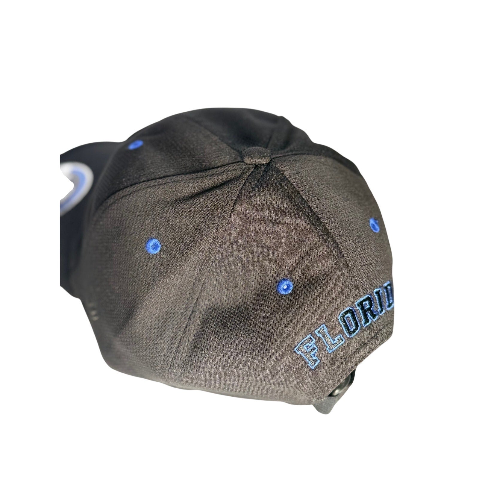 Black and blue Florida Gators adjustable NCAA hat by Top of the World with team logo and structured brim.