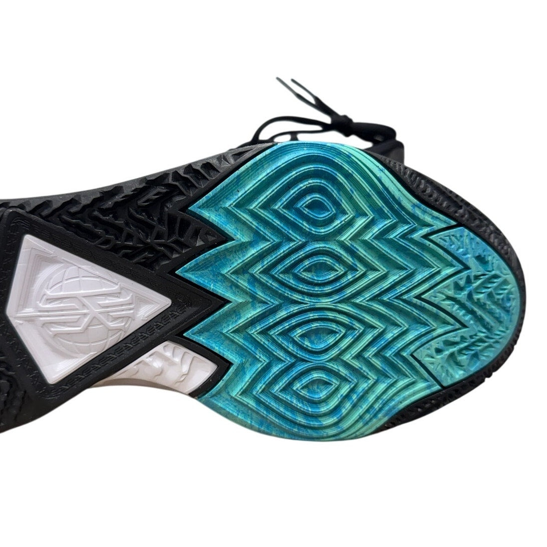 Nike Kyrie Infinity 8 “Orca” men's basketball shoes in black and white with Nike logo, size 11, front view.