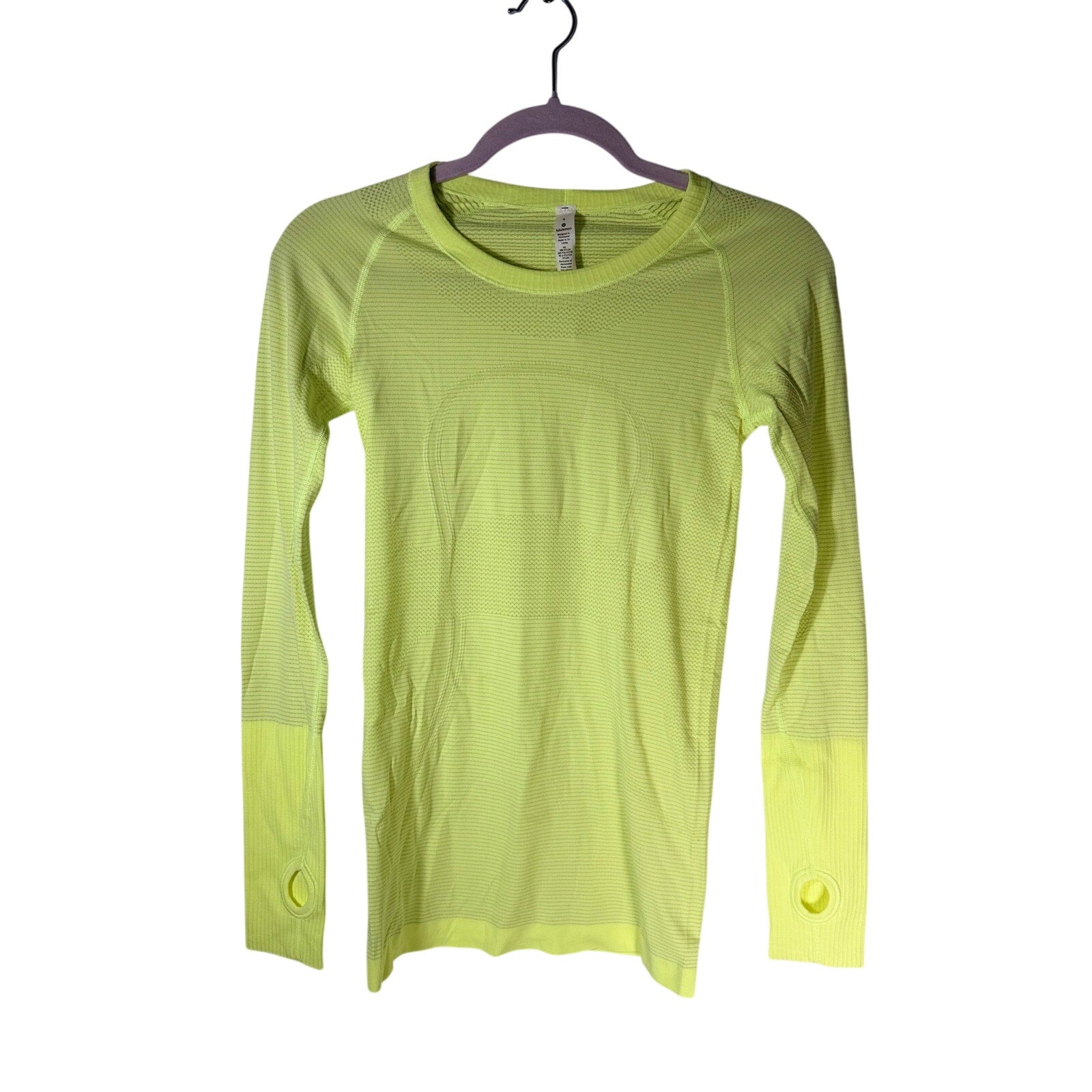 Lululemon Swiftly Tech long sleeve shirt for women, size 4, lightweight athletic tank top with breathable fabric.