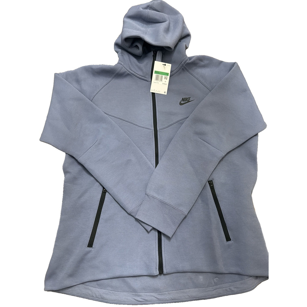 Nike Sportswear Tech Fleece Windrunner full zip hoodie for women, blue, size XL, showcasing the front view and lightweight fleece material.