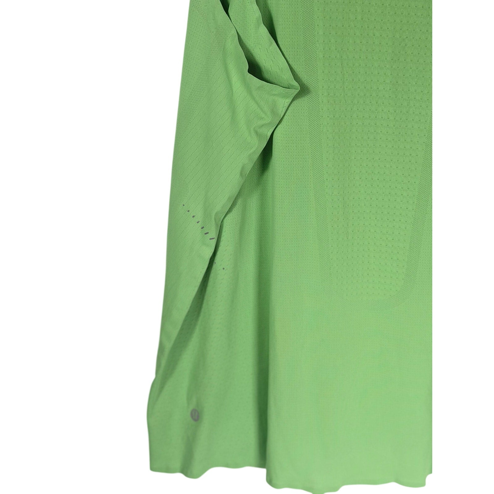 Lululemon women's lime green open-back athletic tank top in size XL, lightweight and breathable for activewear.