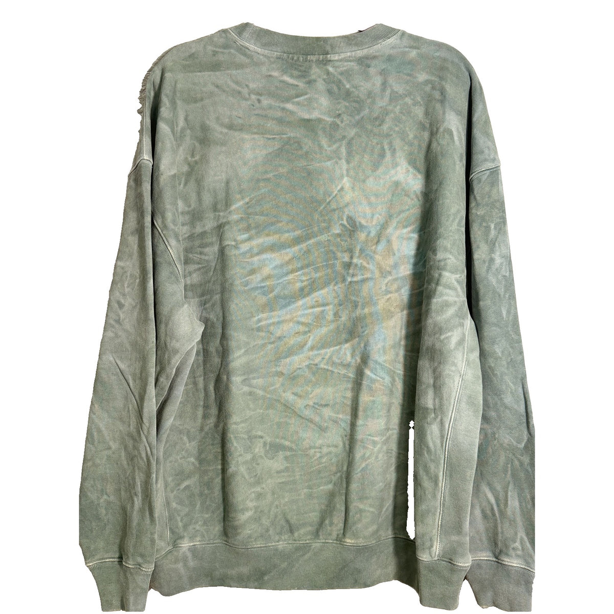Men's green Chubbies Marshland pebble wash crewneck sweatshirt with ribbed cuffs and collar, displayed on a plain background.