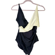 Summersalt black cream colorblock one-piece swimsuit for women, size 12, featuring a stylish and comfortable swimwear design.