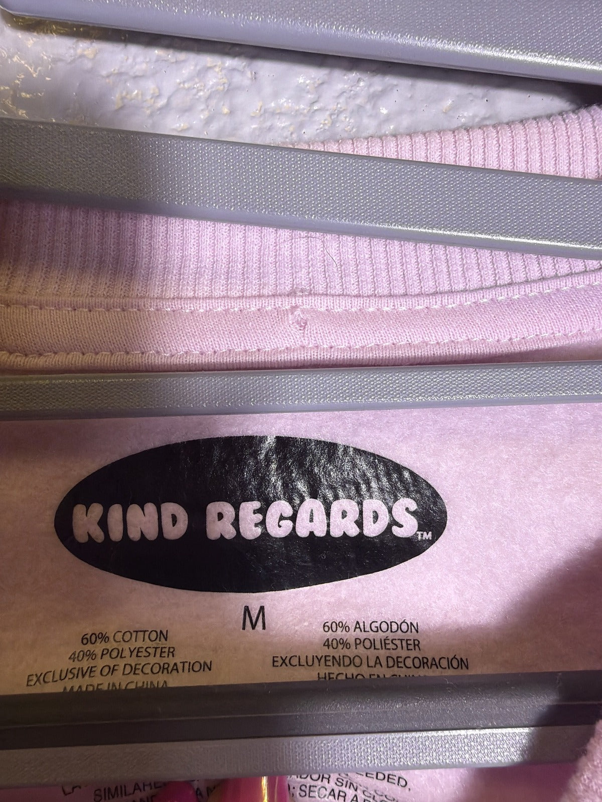 Pink Christian crewneck sweatshirt for women by Kind Regards with "With God All Things Are Possible" print, size M, new with tags.