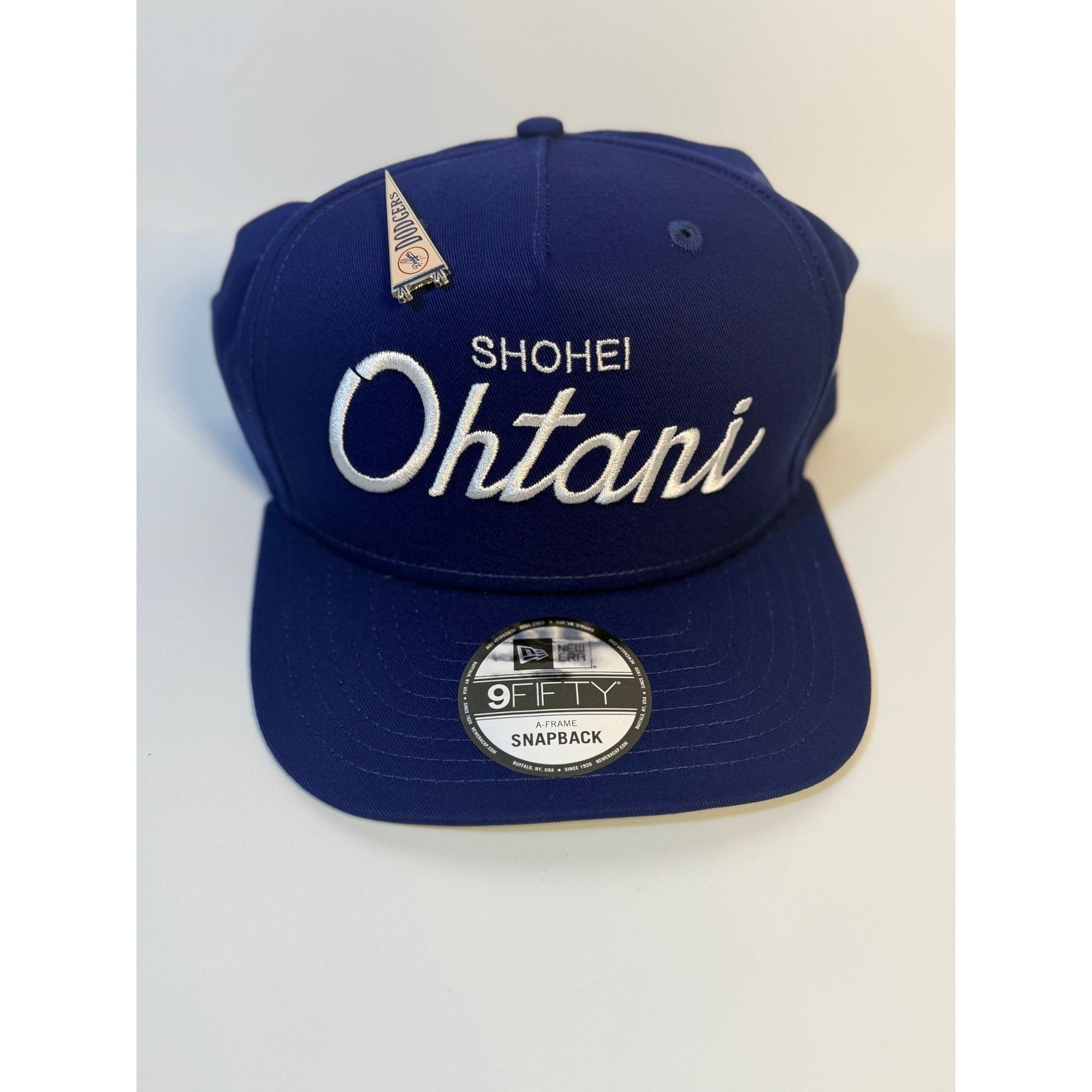 New Era 9FIFTY Shohei Ohtani Los Angeles Dodgers blue snapback hat with A-frame design, new with tags.