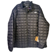 The North Face Women’s Plus ThermoBall Eco Jacket in black, size 3X Tall, showing front view with quilted insulation and hood.