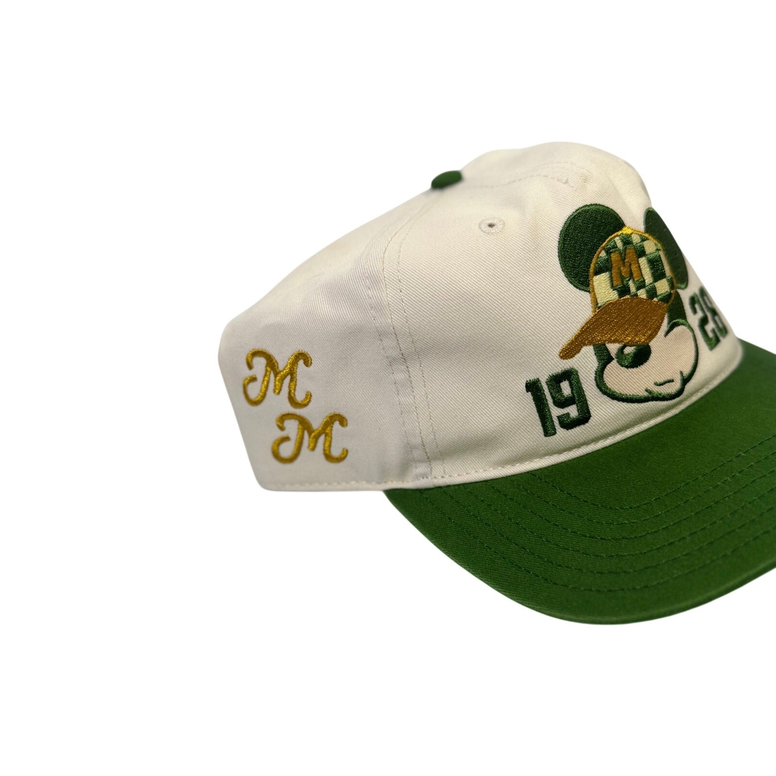 Neff Disney Mickey Mouse 1928 snapback hat in cream and green with embroidered Mickey Mouse logo, new with tags
