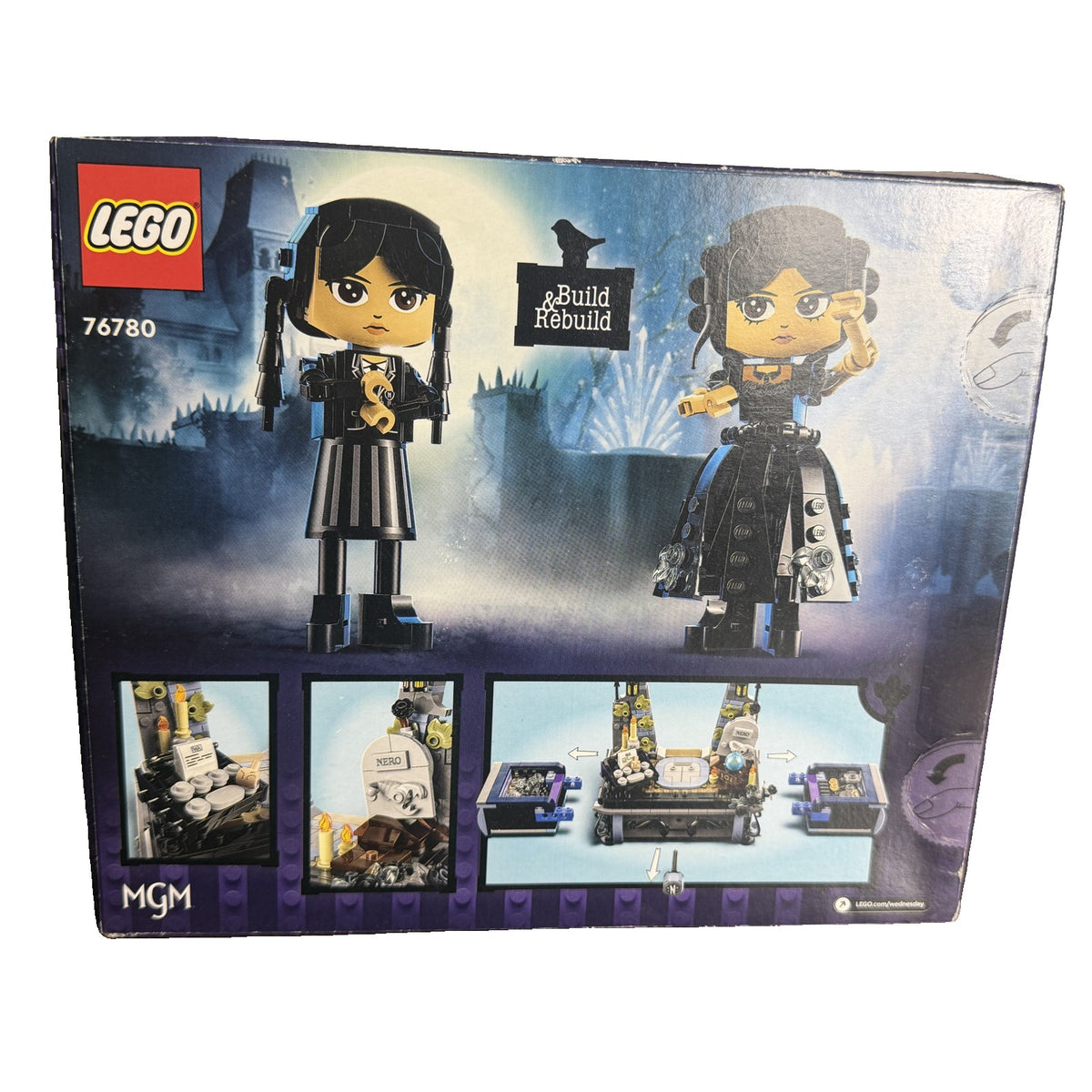 LEGO Wednesday Addams Figure 76780 Build & Rebuild 702 Pieces New Box Wear
