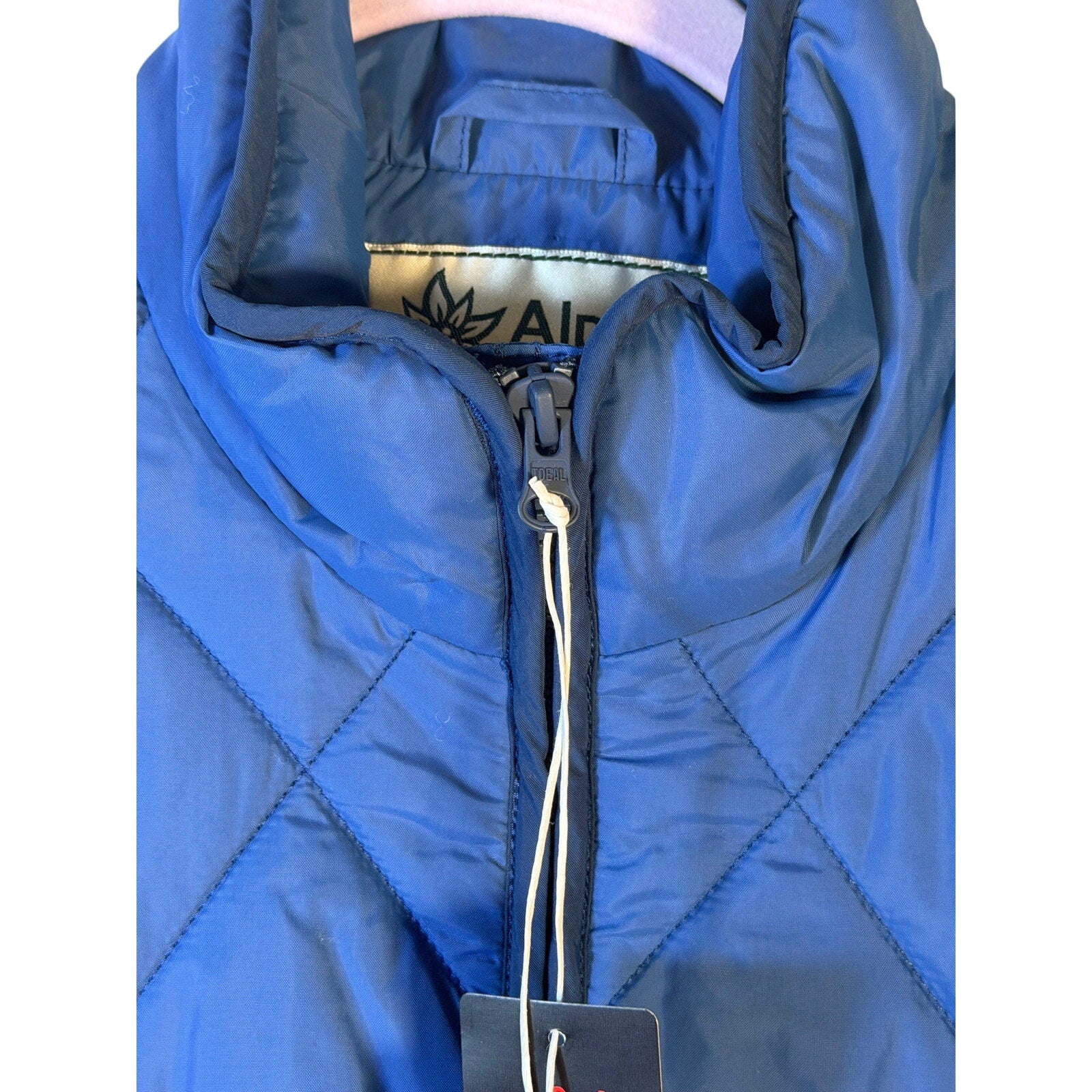 DSG Women's Water Repellent Quilted Anorak Jacket in Mountain Lake Blue, small size, with hood and front pockets.