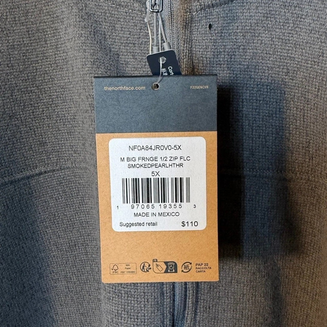 The North Face Big Fleece 1/2 Zip Pullover – Men's 5X – Gray