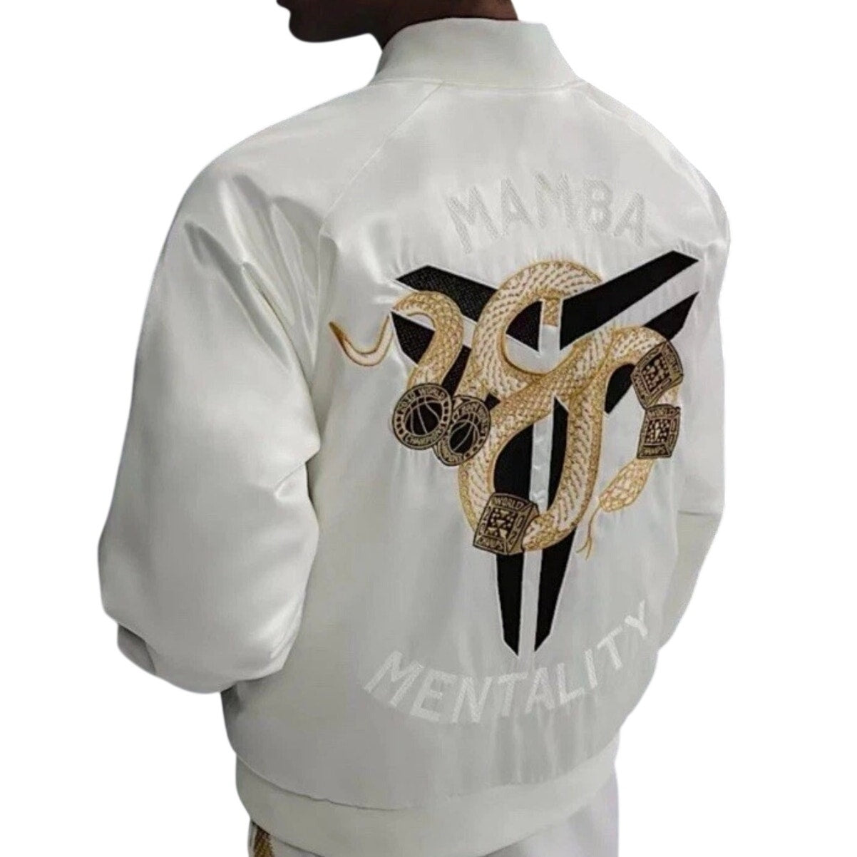 Nike Kobe Year of the Mamba insulated men's white jacket in XXL, featuring a padded design and Nike branding.