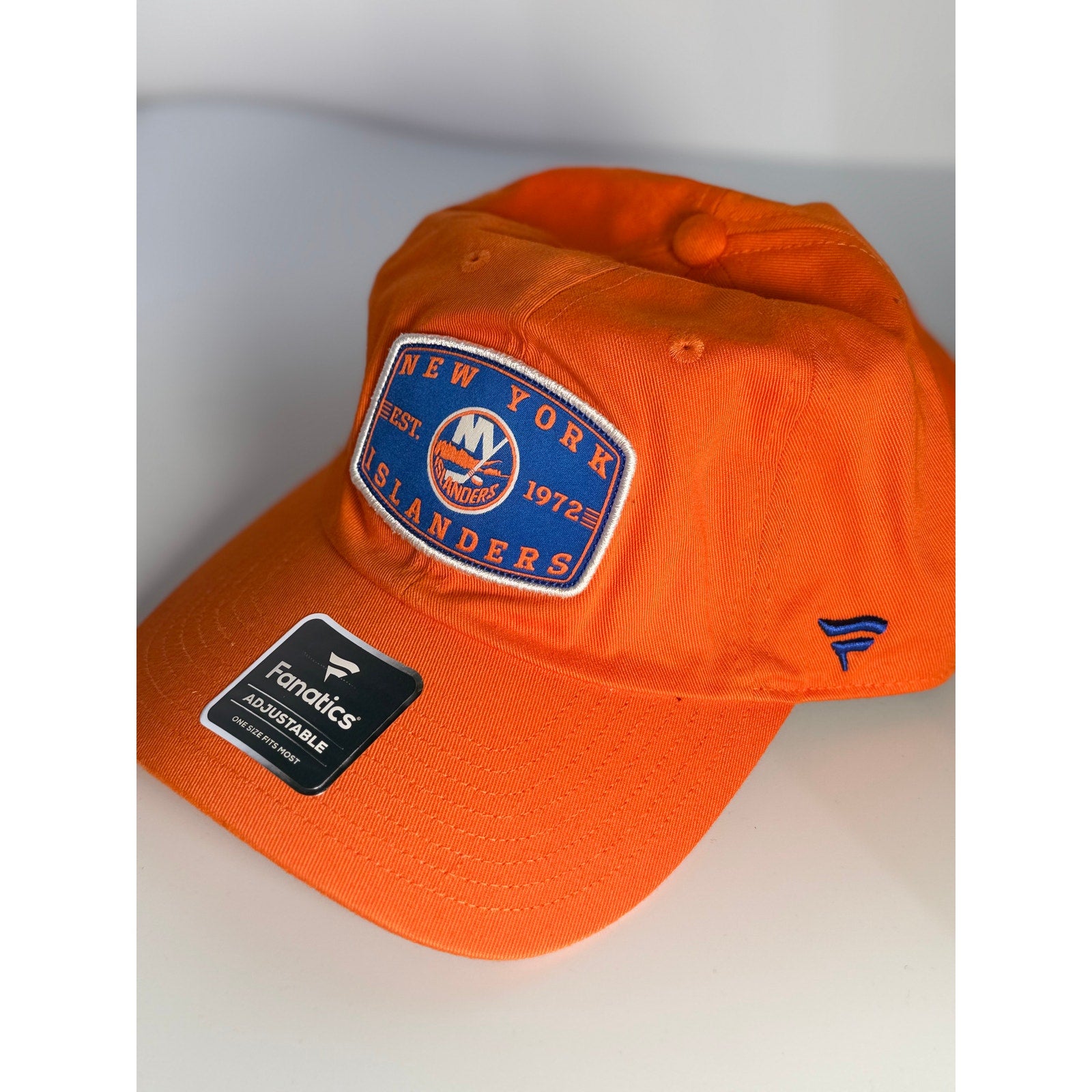 Fanatics New York Islanders orange adjustable dad hat with embroidered team logo, one size fits most, new with tags