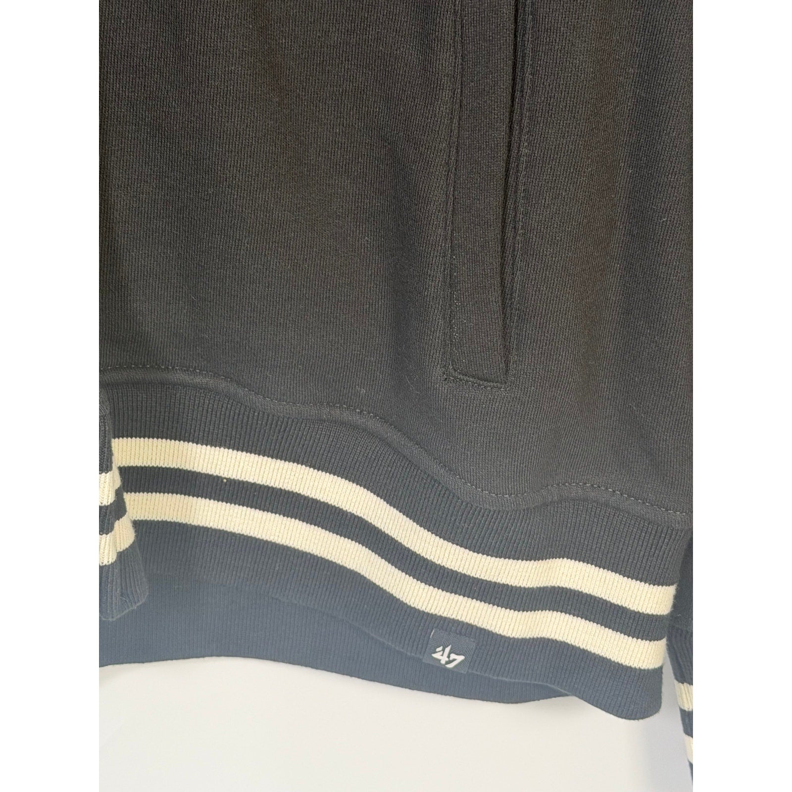 Stoney Clover Kansas City Chiefs women's varsity jacket in black, large size, featuring team logo and athletic style.