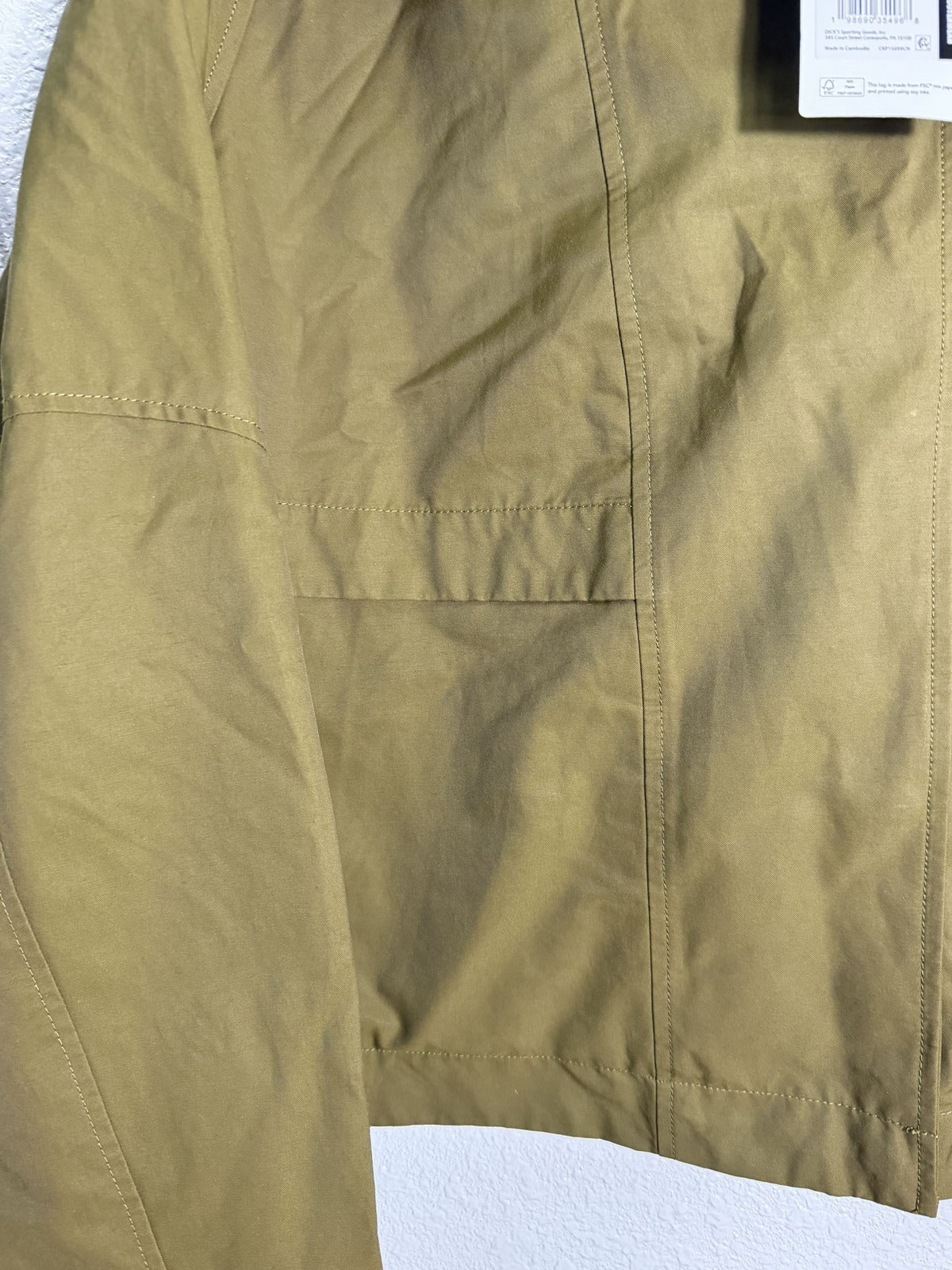 Women's CALIA crop trench jacket with hood in dark khaki olive, size XXL, stylish and lightweight for versatile outerwear.