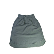 Lululemon women's sage gray pull-on athletic skirt, size 2, made of lightweight, stretchy fabric for active wear.