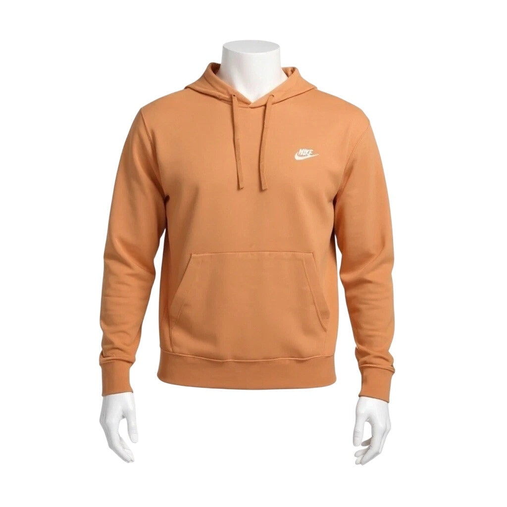 Nike NSW Club Fleece Pullover Hoodie BV2654-224 Tan Brown Size M NWT