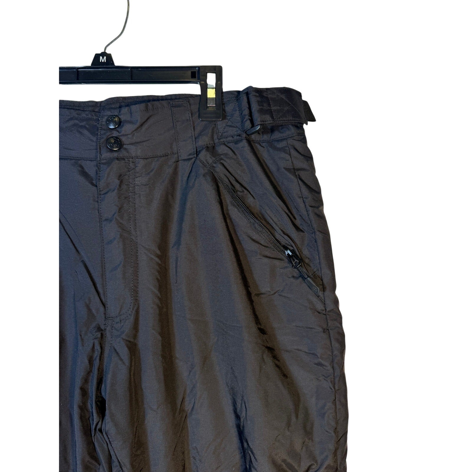 Outdoor Gear boys' black insulated snow ski pants, size S, designed for winter outdoor activities with waterproof material.