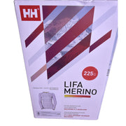 Helly Hansen women's Lifa Merino midweight graphic crew base layer shirt in dusty Syrin Star Pixel, size S, with a snug fit and graphic design.