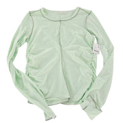 Free People Movement right on run long sleeve T-shirt in pistachio color, size XS, with fitted style and crew neckline.