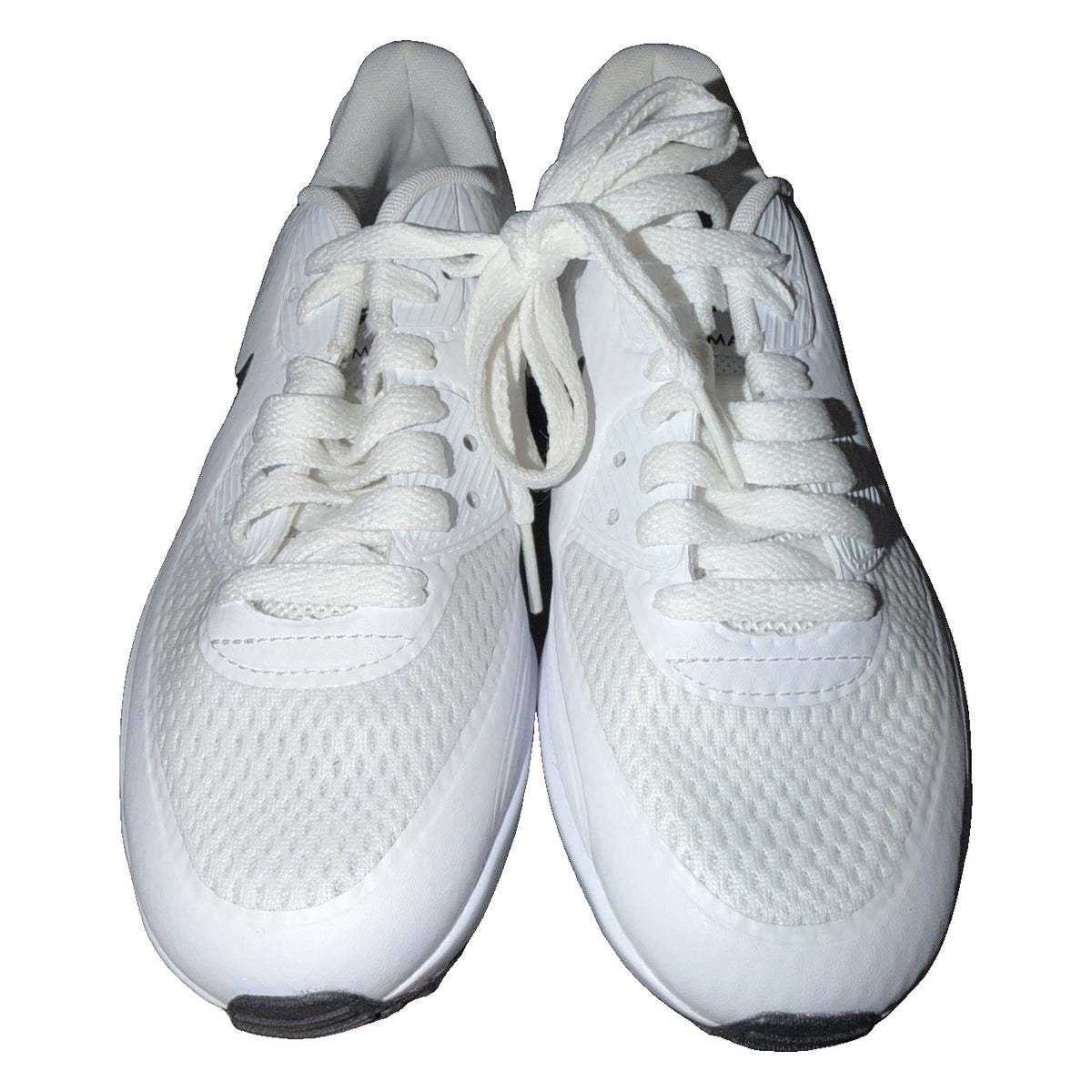 Nike Air Max 90 G golf shoes in white and black, men's size 4 / women's 5.5, new without box, showing front and side view.