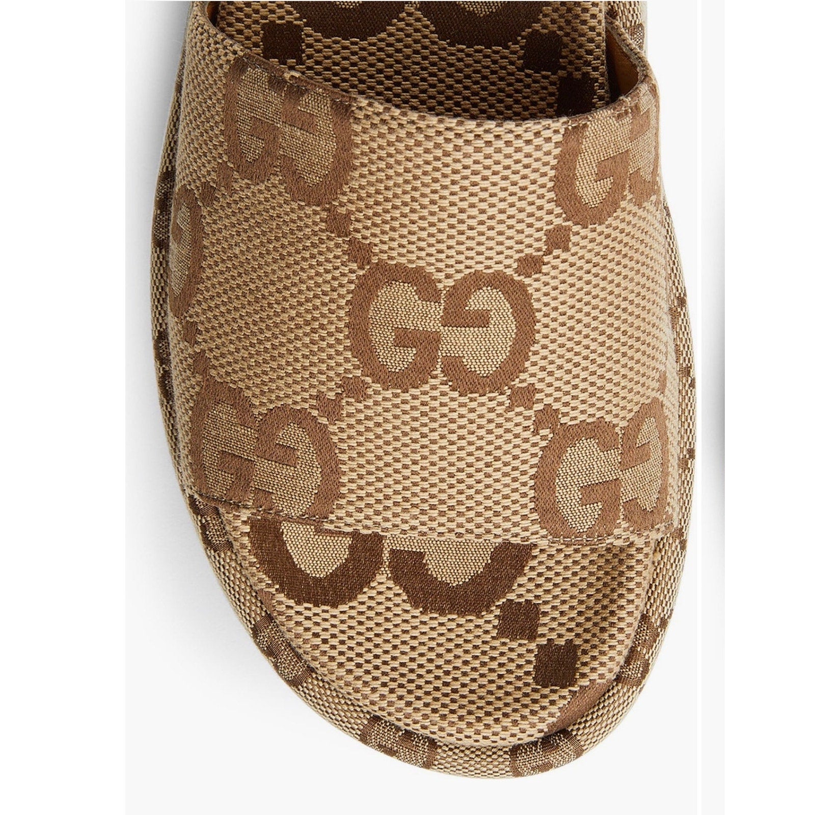 Gucci GG Logo Platform Slide Sandals – Beige/Brown – Women’s Size 8.5 (NIB)