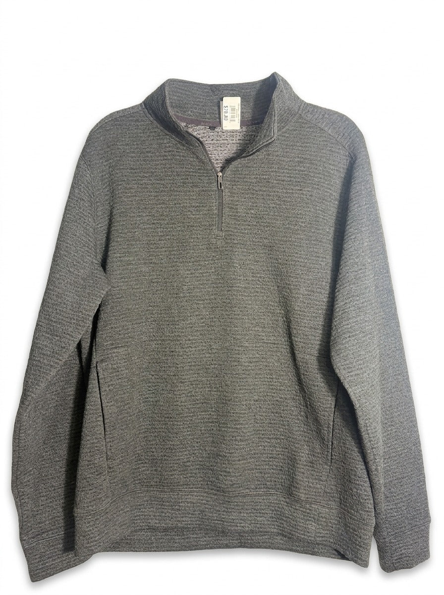 Men's VRST Recharge Lunar 1/4 Zip Pullover in Heather Charcoal Gray, size Large, showing the lightweight, casual fleece clothing.