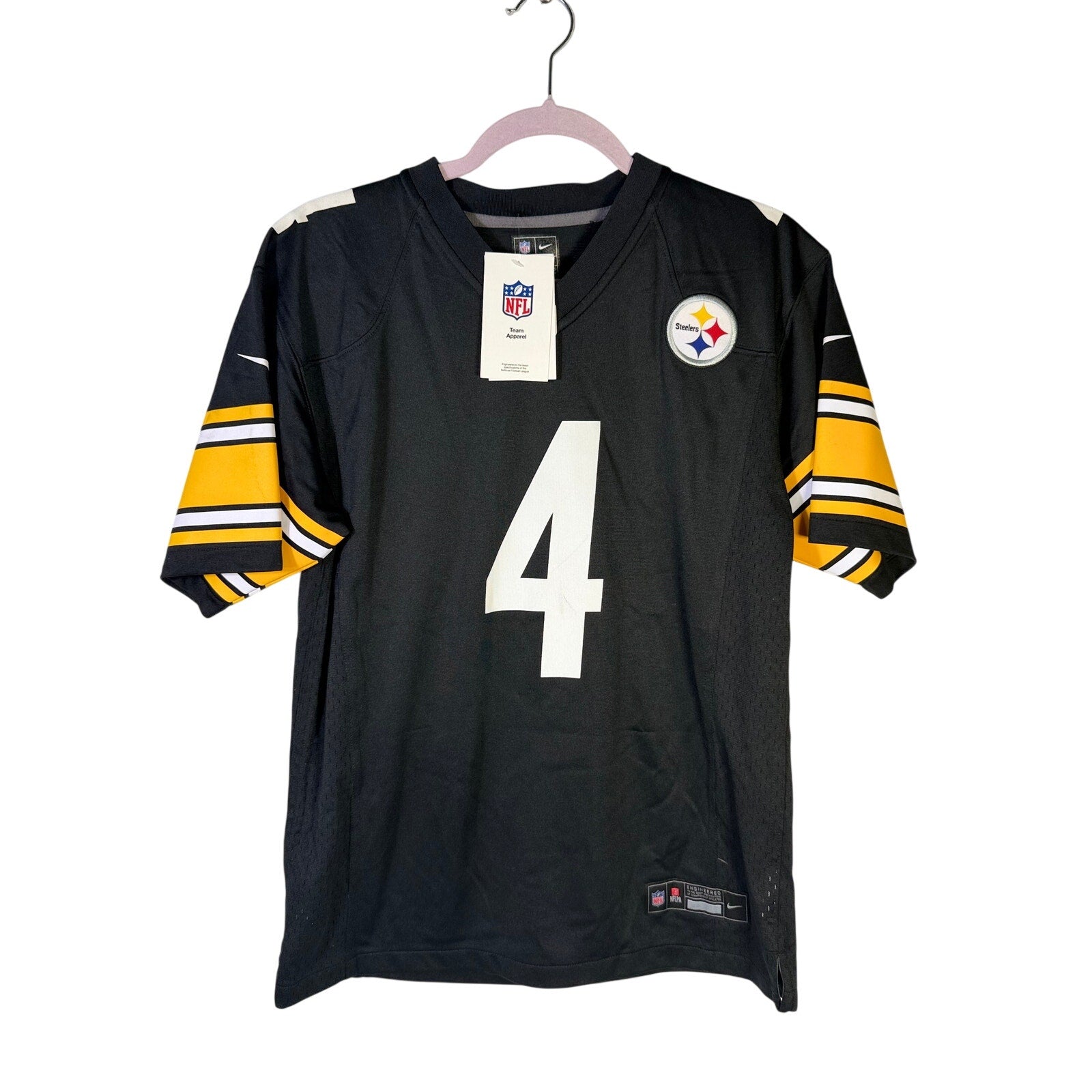 Nike Pittsburgh Steelers George Pickens #14 NFL game jersey in black for men, large size, new with tags.