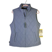 Women's Free Country FreeCycle quilted vest in stonewash blue, size M, with a warm, padded design and zip closure.