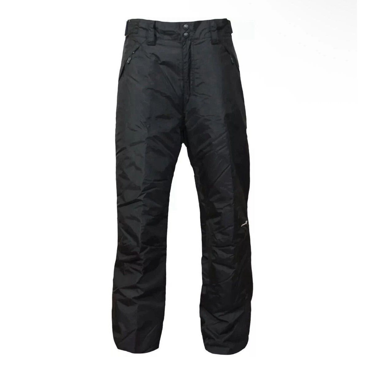 Outdoor Gear men's insulated snow pants in black, size M, designed for skiing and snowboarding, with durable waterproof fabric.