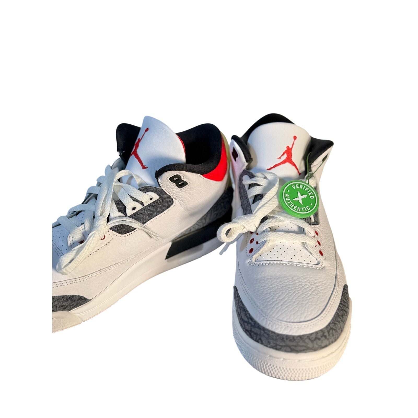 White Cement Air Jordan 3 Retro men's athletic sneakers with iconic design and sneaker details, size US 11.