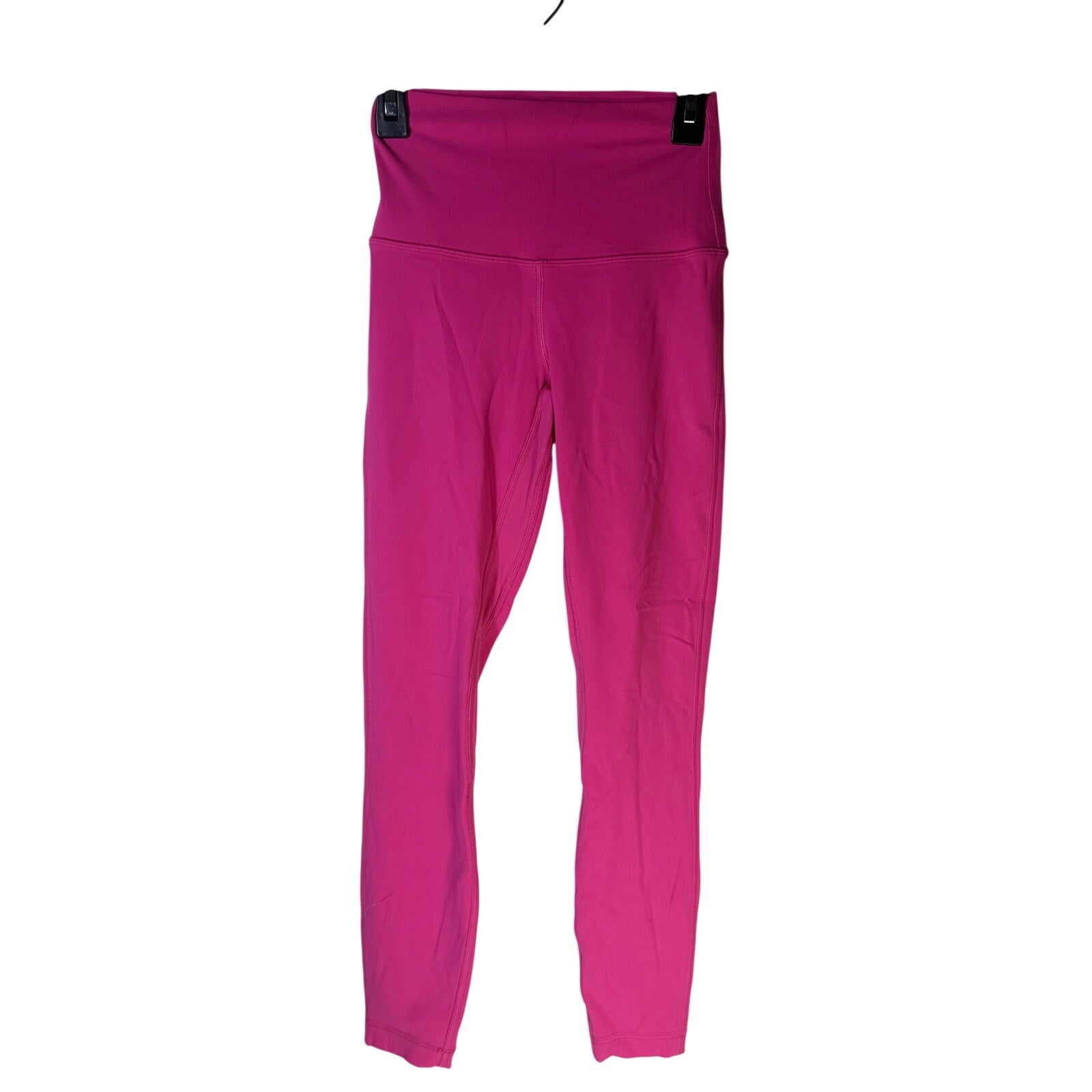 Pink Lululemon Wunder Under high rise leggings for women, size 2, athletic pants with a snug fit and smooth fabric.