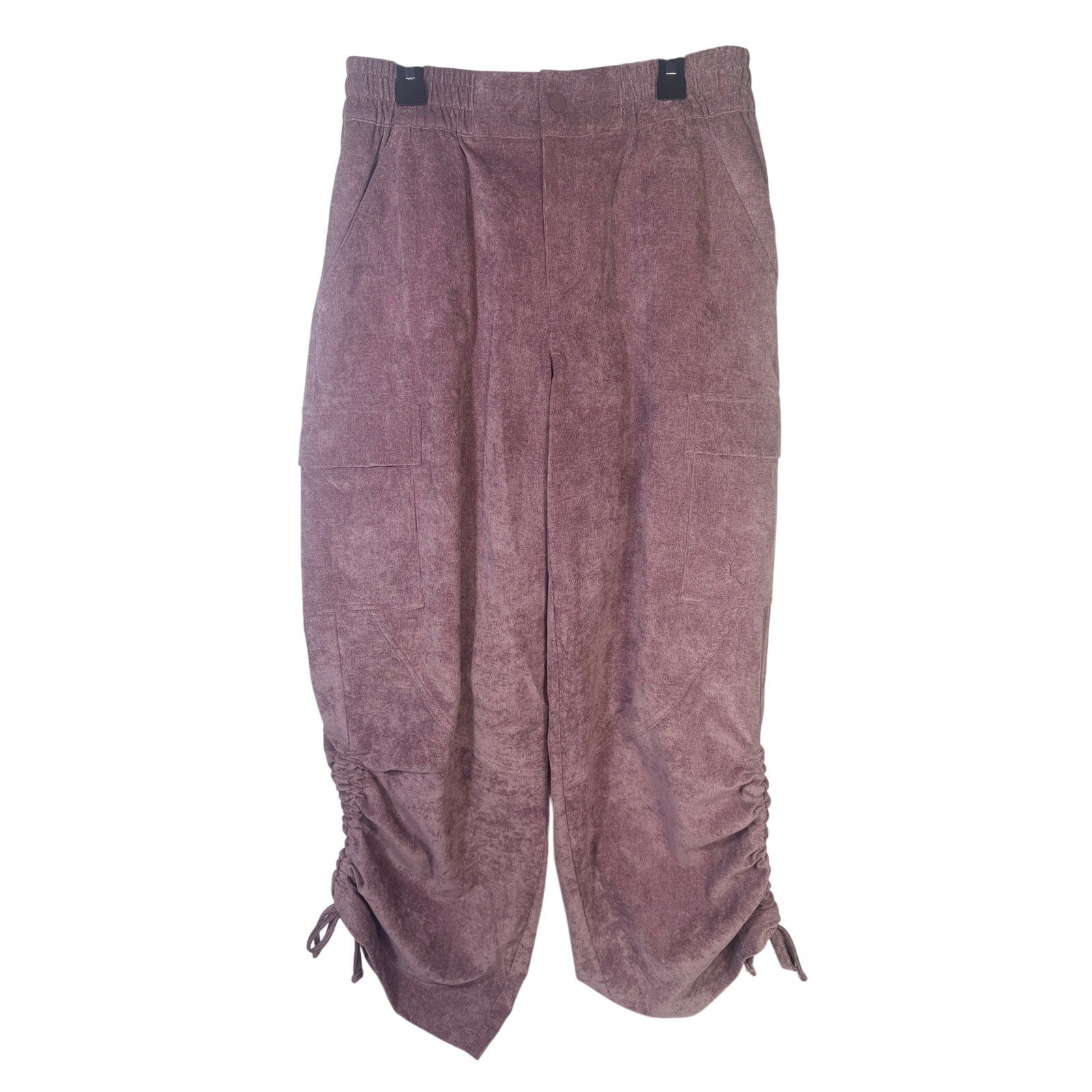 Jordan Chicago women's corduroy cargo pants in size small, featuring a relaxed fit and multiple pockets.