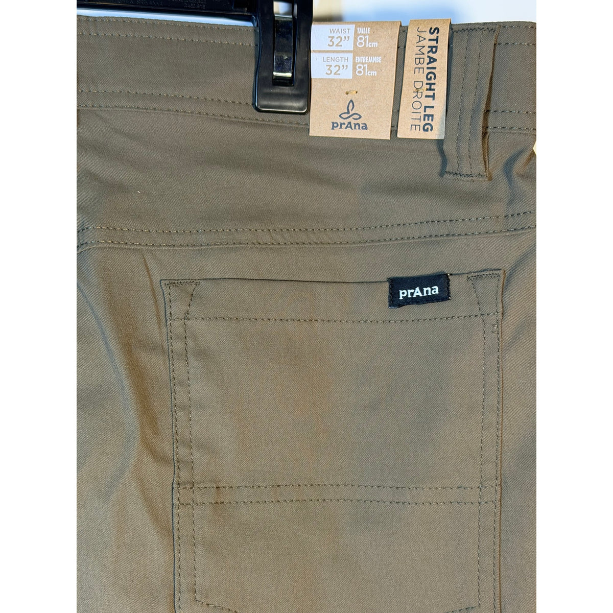 prAna Brion men's slate green stretch pants, standard fit, 32x32, new with tags, casual and comfortable for everyday wear